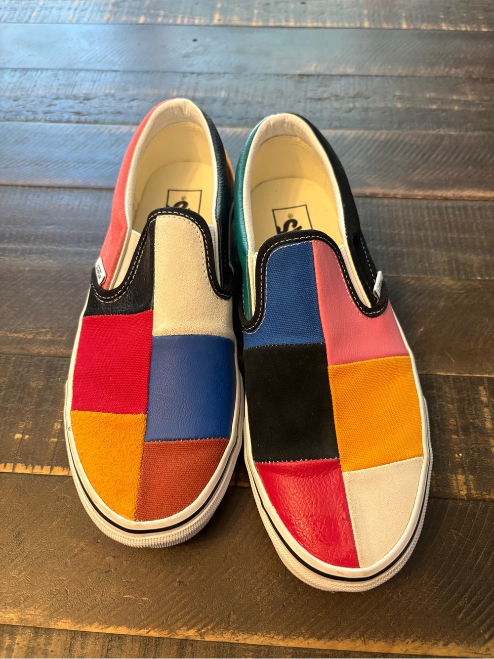 VANS Classic Slip On Patchwork Sneakers Multi Skate Shoes Boho Style W9.5/M8